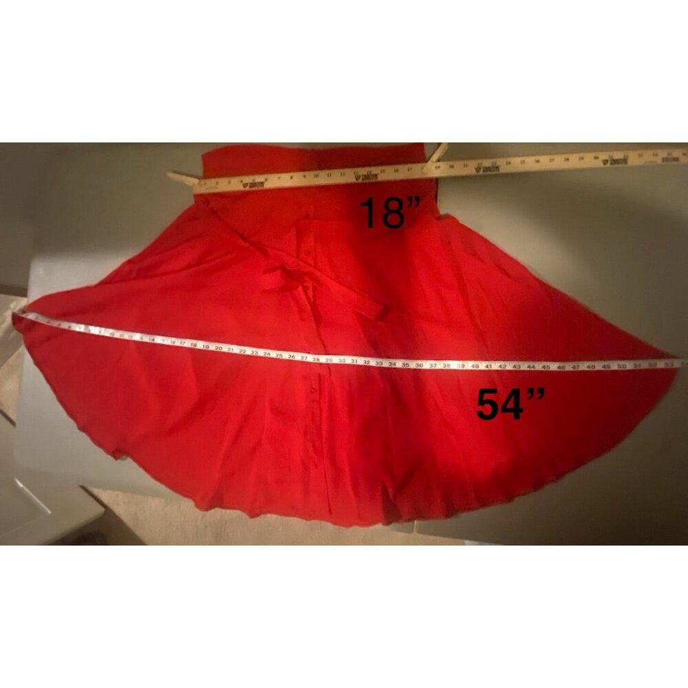 Nanette Lepore Shirt Dress Womens 14 Red Long Sleeve Collared Button Front 2 Pc - Picture 9 of 16